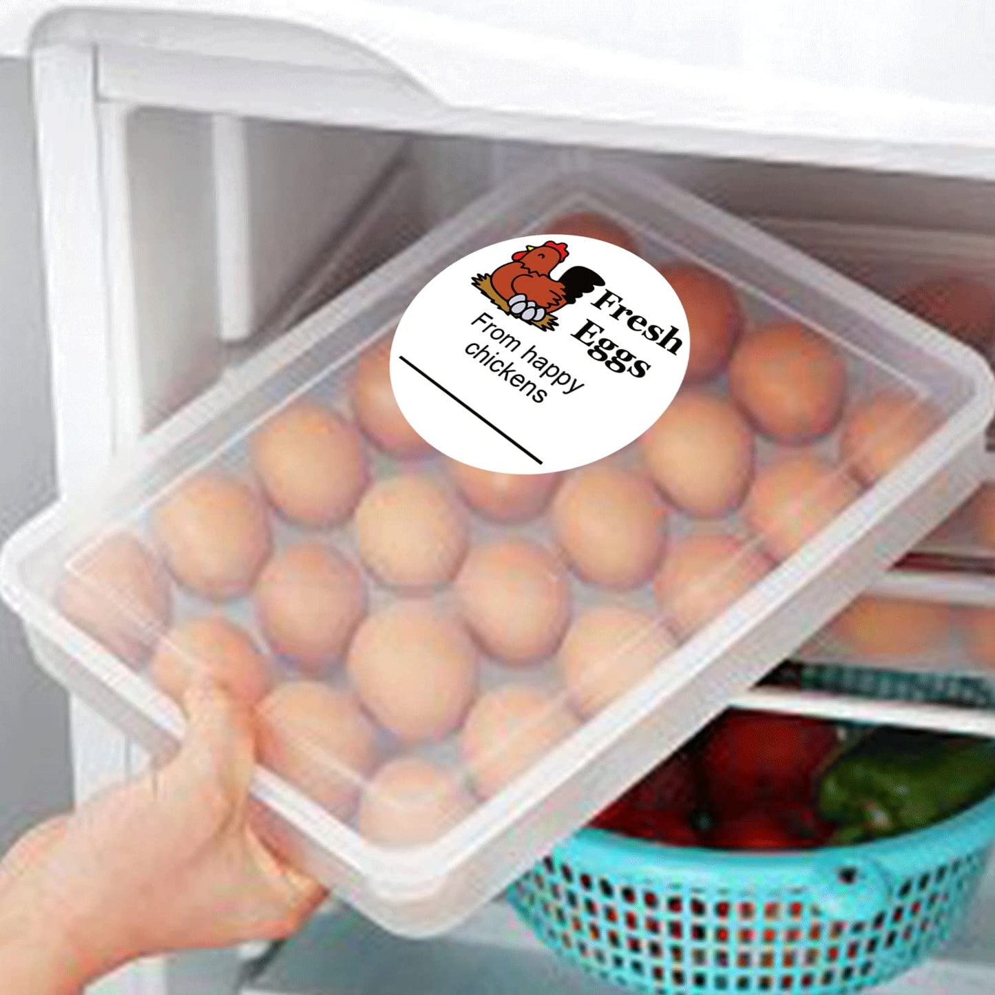 Farm Fresh Eggs Stickers 2 Inch Fresh Egg Carton Stickers from Happy Chickens Labels - Farm Chicken Eggs Stickers 500 Pcs Egg Carton Label Stickers for Egg Carton Labeling Medium 1.5INCH