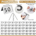FINGERINSPIRE 50 Pcs Stainless Steel Table Order Numbers 1-50 1.97x1.65x1.34 inch Arched Shape Number Holders Restaurant Metal Table Number Signs for Cafe Dining and Banquet Events