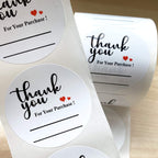 All-purpose thank you stickers with lines, writable labels for business, bakery, and cafe, 2-inch size, 500 pieces.