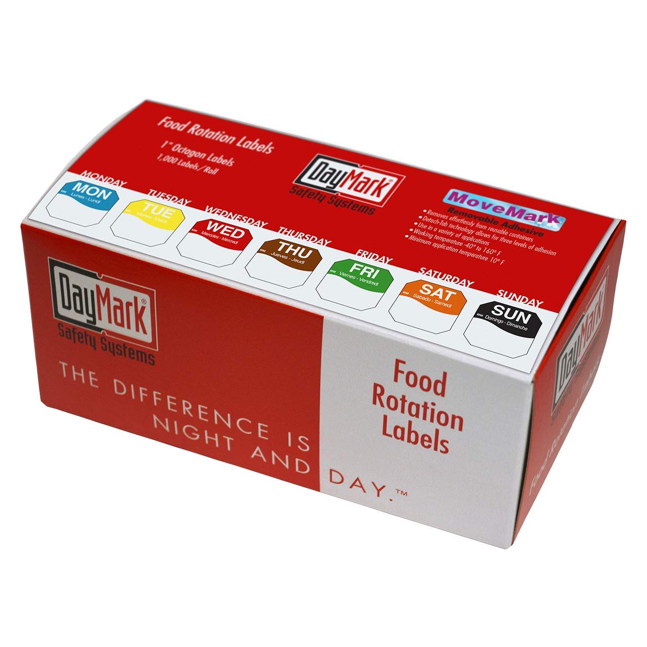 DayMark Safety Systems Day of The Week 1" Removable Labels, Monday-Sunday, Dispenser Box Included (7,000 Labels) (IT111183) 7,000 labels