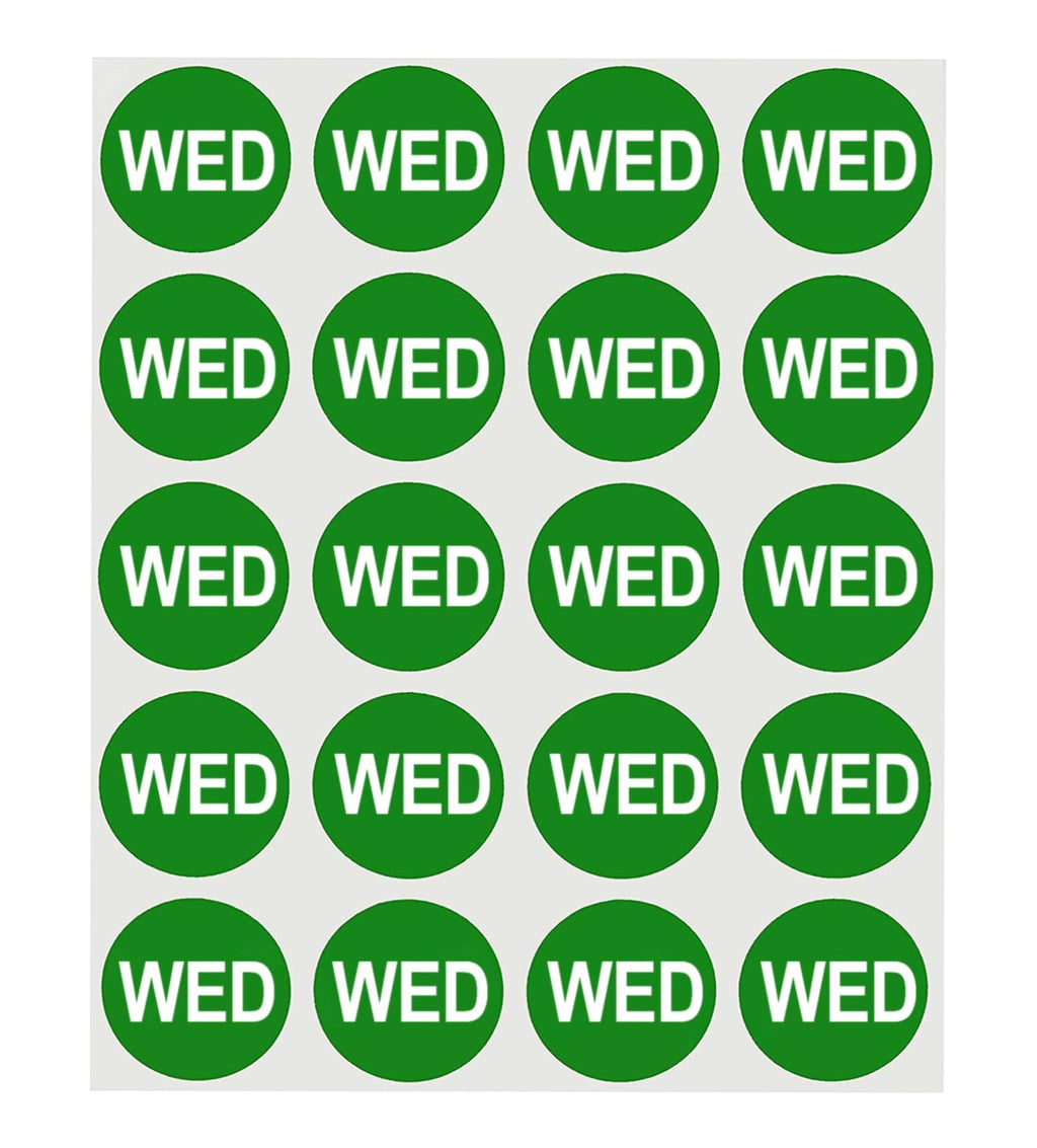 ChromaLabel 1-inch round removable day labels in a pack of 420 stickers, ideal for weekly organization and scheduling.