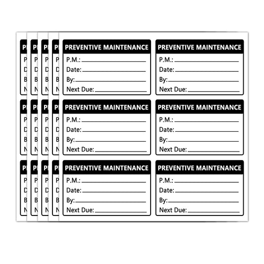 Top label Preventative Maintenance Stickers,3x2 Inch Adhesive Vinyl Labels,200 Pcs Per Pack