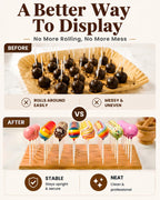 48 Hole Wooden Cake Pop Stand, Cake Pop Holder for Dessert Display Walnut Only 48 Hole Stand