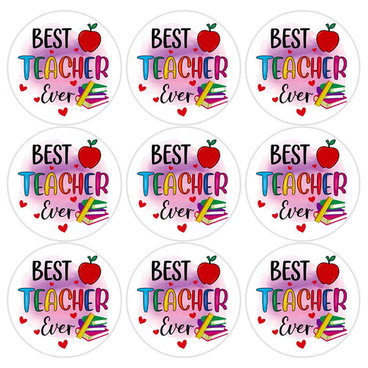 D4DREAM Thank You Teacher Labels Stickers - 36pcs Teacher Appreciation Stickers Gifts Tags 1.5" Best Teachers Ever Labels Sticker for Envelope Seal Gift Wrap Box Cards Party Decorations 2-pink