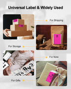Phomemo 4x6 Thermal Shipping Labels Fan-Fold 500 PCS Adhesive Address Paper Rose 4x6*500