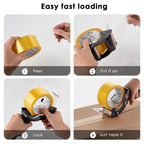 2 Pcs Rapid-Replace Packing Tape Dispenser Guns with Extra Blade, 2IN(50mm) Lightweight Ergonomic Industrial Handheld Heavy Duty Tape Cutter for Carton, Packaging and Box Sealing Pink