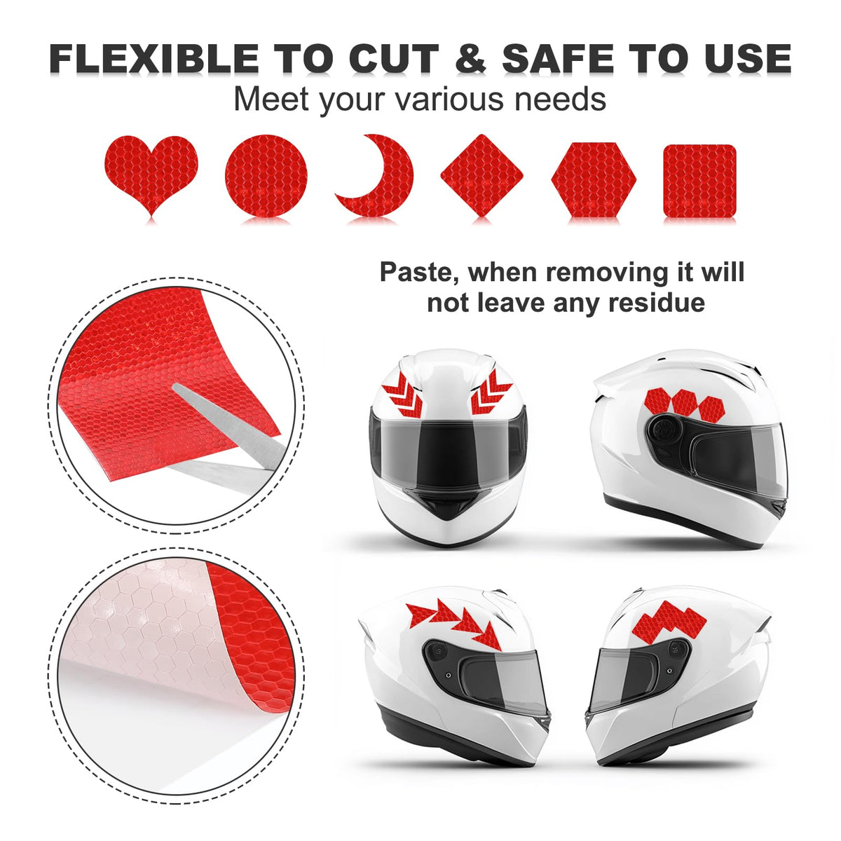 MECCANIXITY Reflective Tape, 1 Inch x 82 ft Self-Adhesive Trailer Reflector Tape Waterproof Warning Safety Sticker High Visibility Night Reflectors, Red 1 Inch x 82 Feet