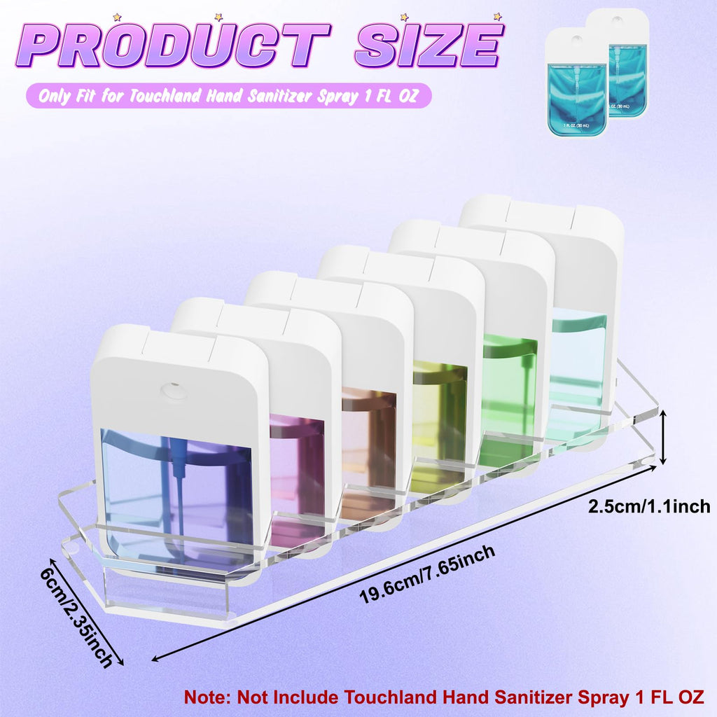 Display Stand for 6 Touchland Hand Sanitizer Spray, Storage Holder(Clear) Clear