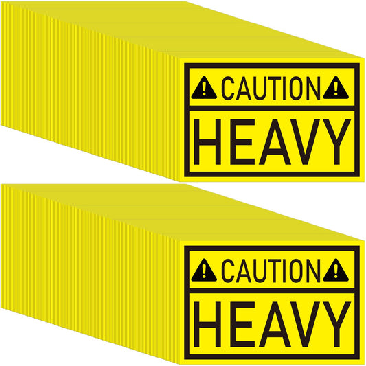 Fulmoon 1000 Pcs Caution Heavy Sticker 2 x 3 Inch Yellow Heavy Lift with Care Shipping Sticker Adhesive Moving Labels Heavy Special Handling Shipping Pallet Label Stickers for Shipping and Packing