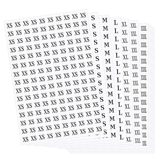 Hifunwu 7500 PCS 1/2" Clothing Size Stickers Labels Retail Shirt Size Stickers for Clothing Self Adhesive in 7 Sizes (XS, S, M, L, XL, XXL, XXXL)