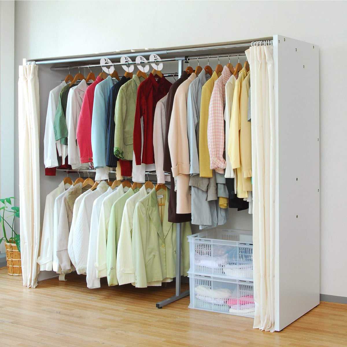 20 Pack Clothing Rack Size Dividers, Wardrobe Round Hangers Label Closet Dividers with 1 Piece Marker Pen for Clothes Organization(White, Blank) 20