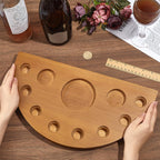 BENECREAT Wooden Cork Display for Blantons, Half Moon Shape Cork Holder, Wooden Display Stand with 8 Holes for Whiskey Stopper Collection Home Bar Decor