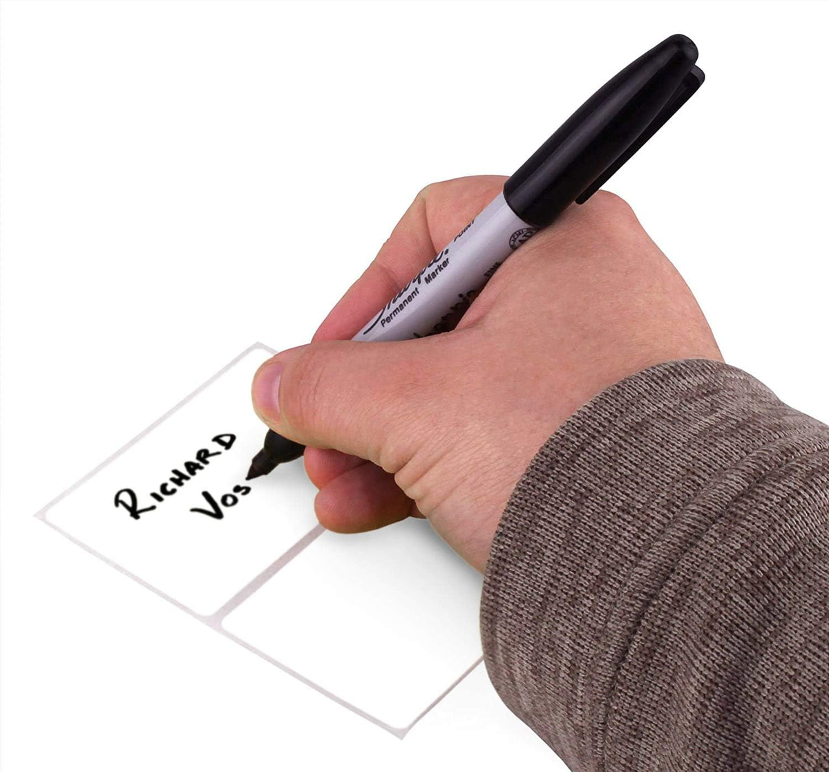 ChromaLabel 2x3 inch white color-coding rectangle stickers on a roll, ideal for organizing and labeling tasks.