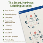Avery Dissolvable Hexagon Labels, Sure Feed Technology, 2-1/2" x 2-57/64", Matte White, Print-to-The-Edge, Laser/Inkjet Printable, 60 Labels Total