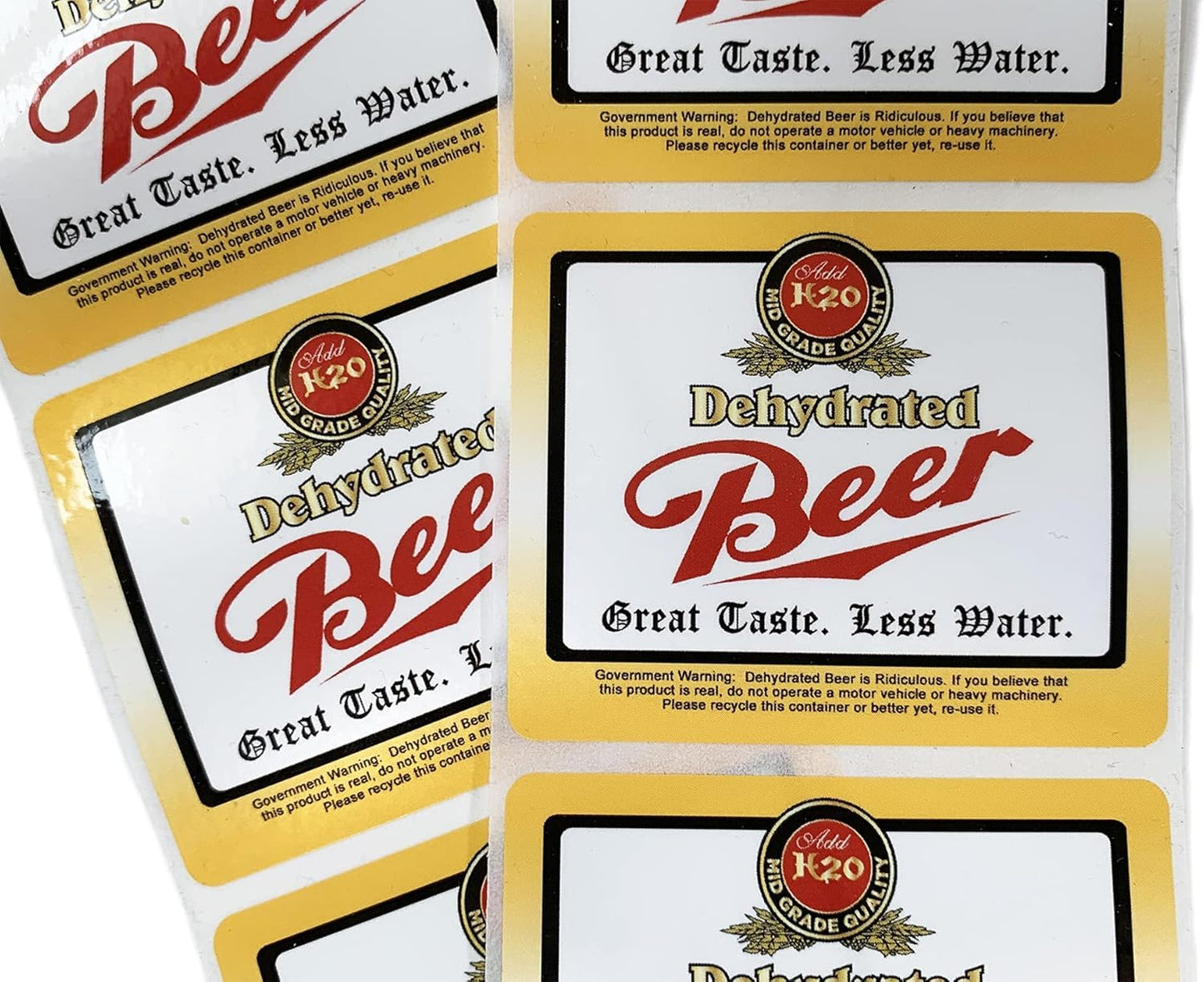 Dehydrated Beer Labels, 24 Vinyl Stickers, Enough for Two Cases! Realistic Lables, Glossy, Durable, Apply to Your own Bottles, Fool Your Friends, Practical Joke, College Gift, Looks Real