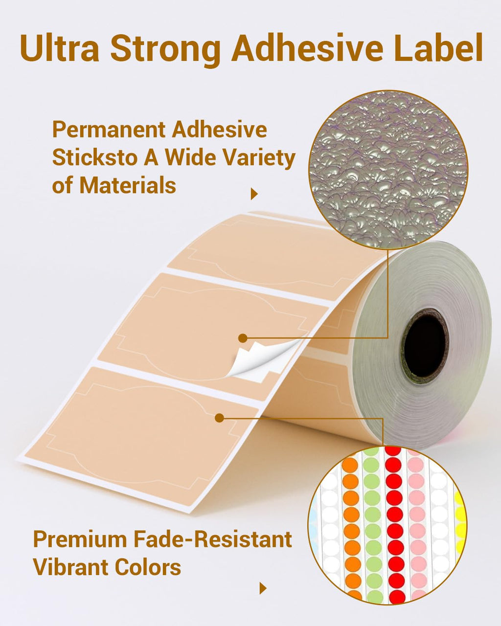 Phomemo 4x6 Thermal Label Printer Paper with Brown Creativity Thermal Labels for Shipping Label Printer