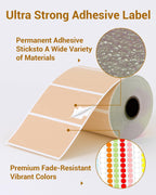 Phomemo 4x6 Thermal Label Printer Paper with Brown Creativity Thermal Labels for Shipping Label Printer