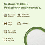 Avery Printable Rectangle Hemp Labels with Sure Feed Technology, 3" x 3-3/4", Off-White, Print-to-the-Edge, Laser & Inkjet Compatible, 48 Total, Great for Product Branding, Packaging, and More 48 Labels