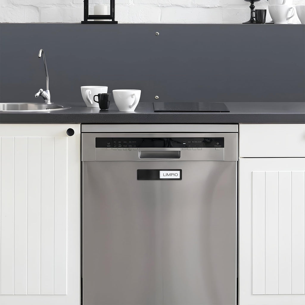 Dishwasher Magnet Clean Dirty Sign - Stainless Steel Dishwasher Magnetic Sign - Clean & Dirty Dishwasher Slider Easy to Indicator -Black Spanish Spanish - Black