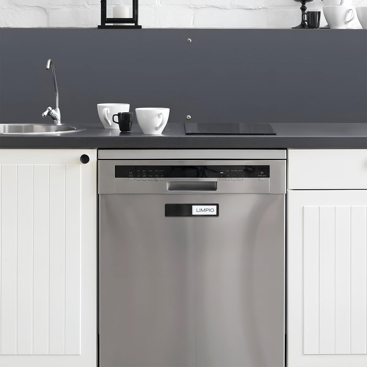 Dishwasher Magnet Clean Dirty Sign - Stainless Steel Dishwasher Magnetic Sign - Clean & Dirty Dishwasher Slider Easy to Indicator -Black Spanish Spanish - Black