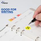 Perco Neon Yellow Perforated Round Circle Dot Sticker 1-Inch Labels — 3 Rolls, 3,000 Stickers — Price Stickers, Notes & Reminder Labels, High Visibility, Strong Adhesive—Made in USA 1 Inch