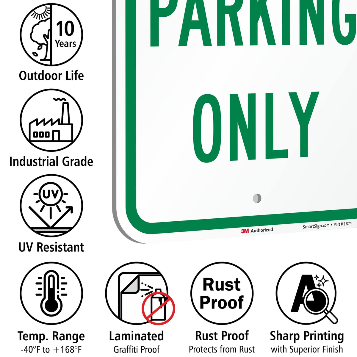 SmartSign "Guest Parking Only" Sign | 12" x 18" 3M Engineer Grade Reflective Aluminum