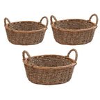 Natural Wicker Seagrass Woven Storage Baskets Set of 3, Oval