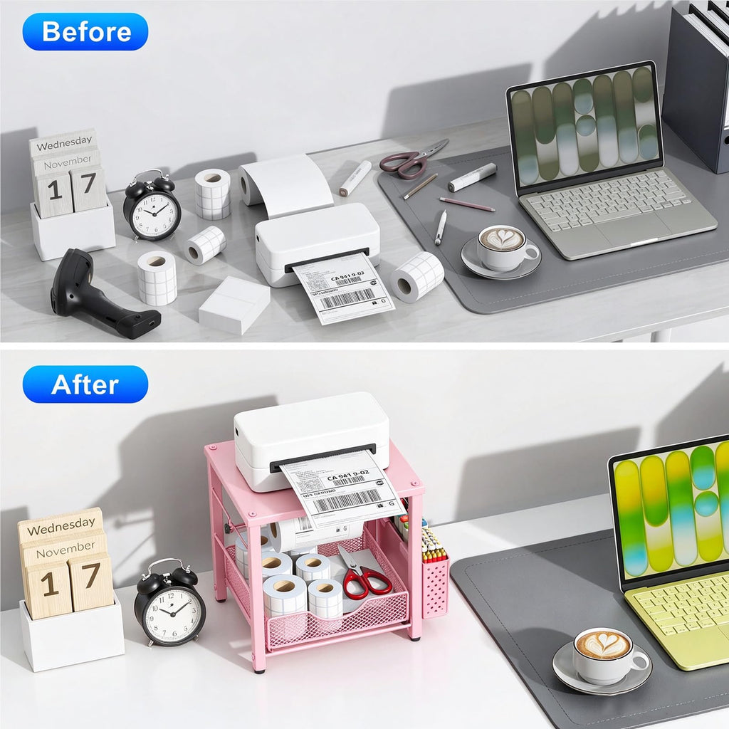 Thermal Label Holder for Foldable and Roll Type Labels,Metal Label Holder Pink