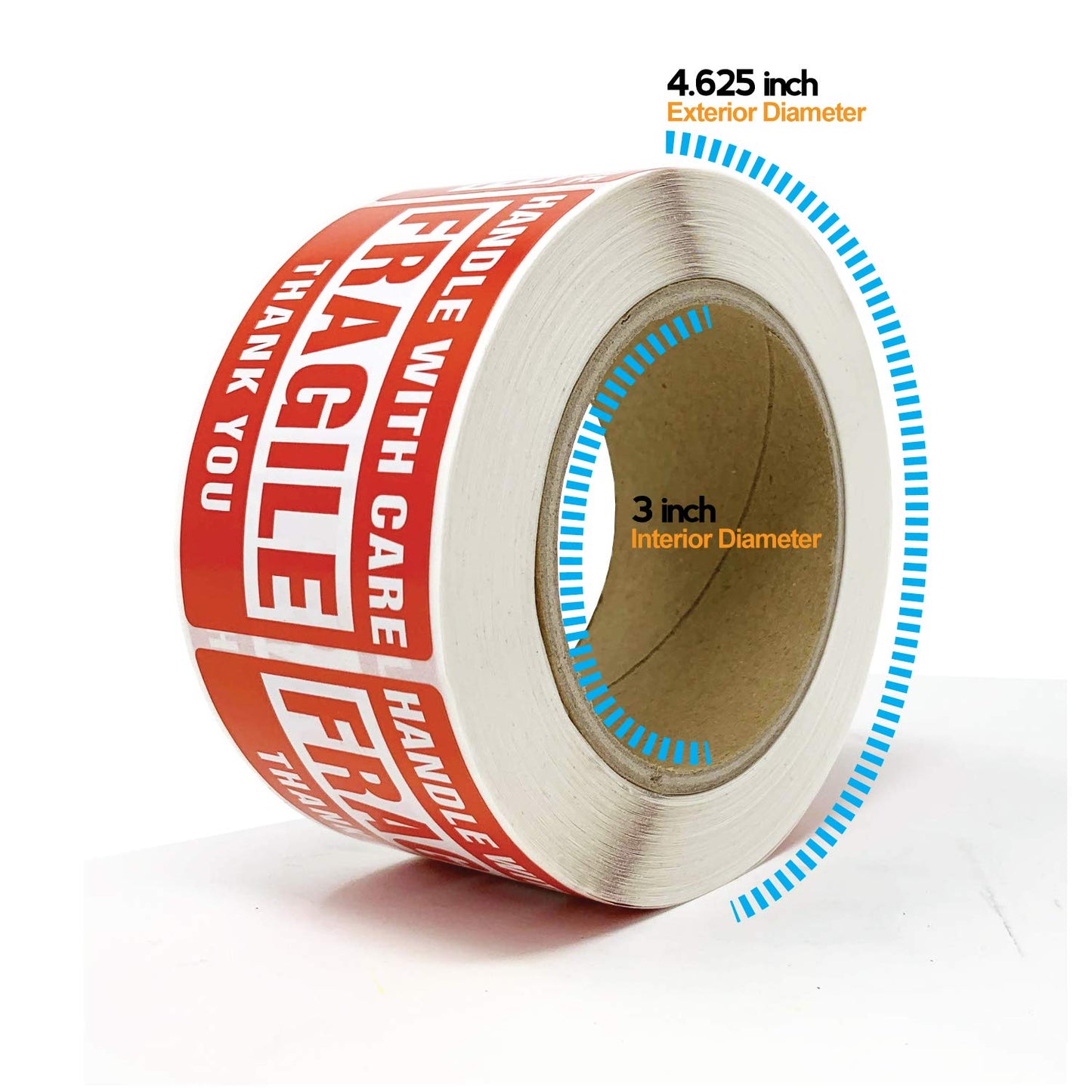 Buhbo Fragile Sticker 2" x 3" - Handle with Care - Shipping Label (500 Labels Per Roll) 1 Roll