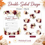 Andaz Press Fall Autumn Burgundy Maroon Floral Flowers, 5X7-Inch Fill in The Blank Bridal Shower Invitations with Envelopes, 24-Pack, Includes Cards & Envelopes Fall Bridal Shower Invitations