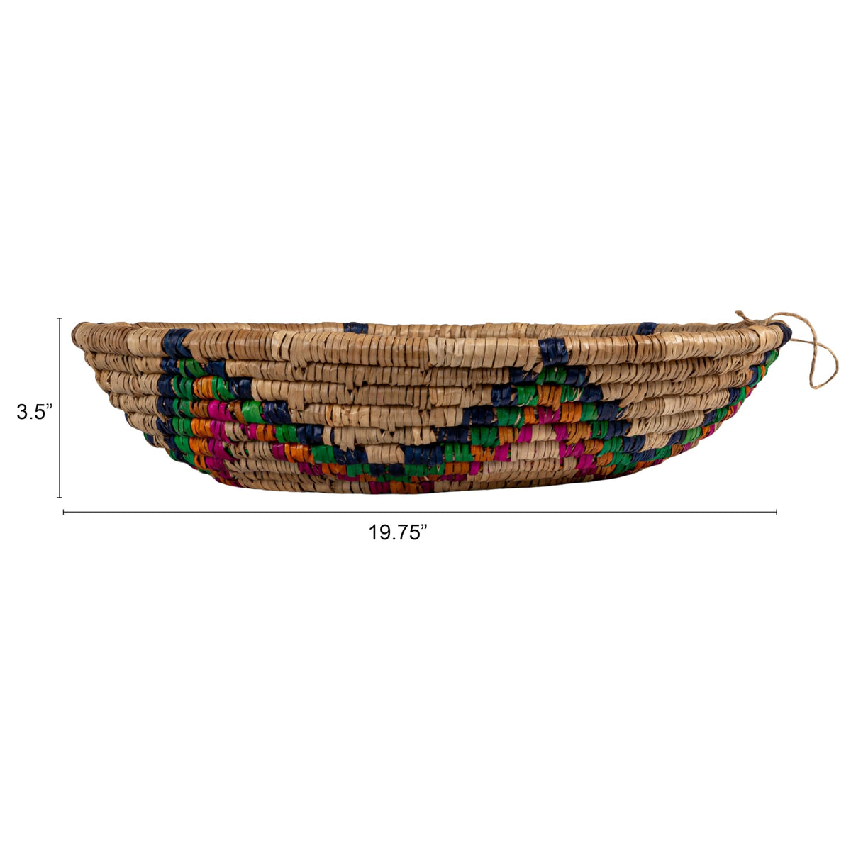 Creative Co-Op Hand-Woven Seagrass Basket with Star, Natural and Multicolor