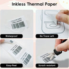 3 Rolls 1.97"x1.18" (50x30mm) Label Paper for B3S/P50/M120/M110/M200/M220, Thermal Label Sticker Multi-Purpose Square Self-Adhesive Labels, 220 Labels/Roll, White 50x30mm-White