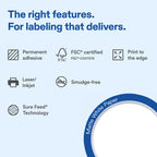 Avery® Matte White Rectangle Labels, 2.5" x 5", 300 Total 2.5" x 5" 300 Count
