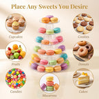 6 Tiers Macaron Tower Stand, 2Pcs Clear Plastic Macaron Display Holder