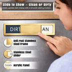 Premium Stainless Steel Clean Dirty Magnet for Dishwasher - Universal Dishwasher Clean Dirty Magnet for All Kitchen Appliances | Smooth Glide & Anti-Rust Frame (7 x 1.6 Inches) (Gold) Gold