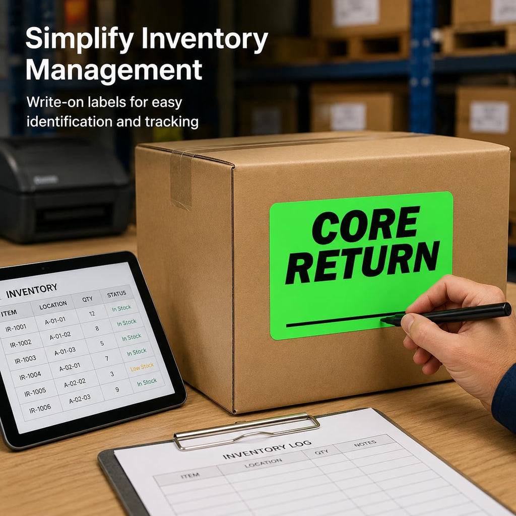 500 Core Return OSHA Receiving Labels – 3"x5" Rectangle Warehouse Labels