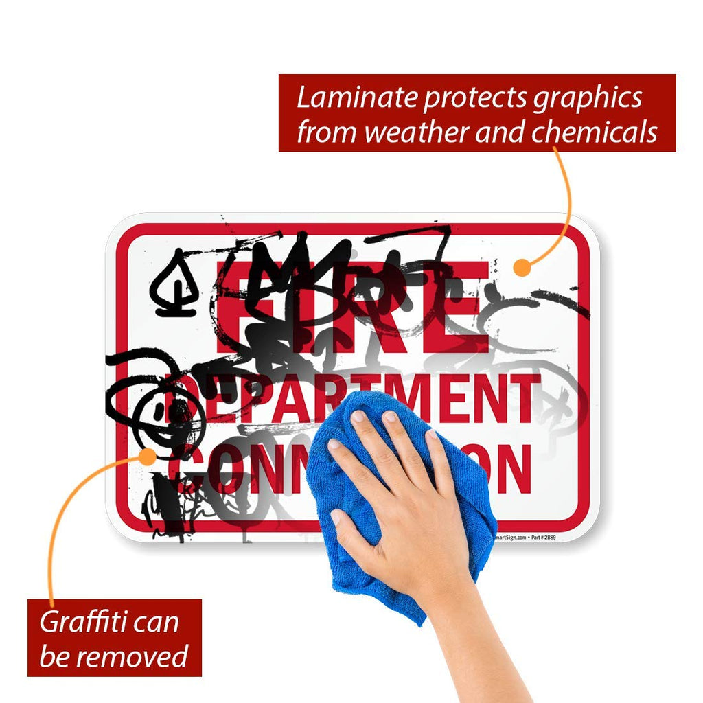 SmartSign "Fire Department Connection" Sign | 12" x 18" 3M Engineer Grade Reflective Aluminum