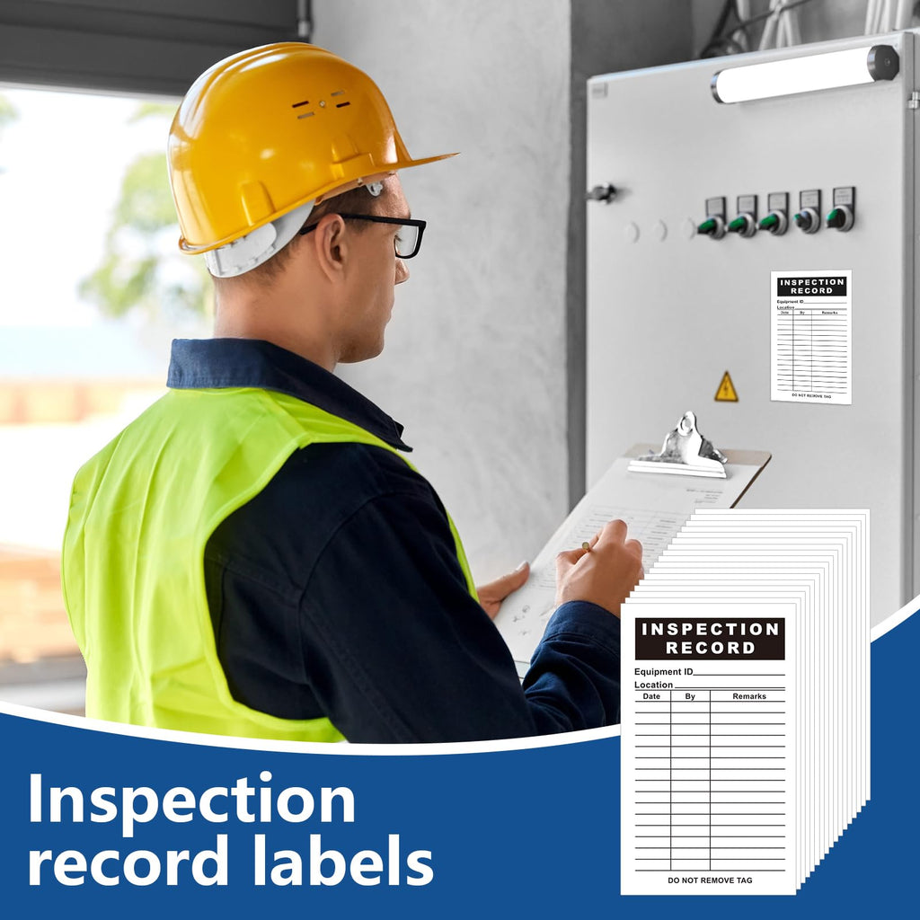 Dunzoom 500 Pack Inspection Record Labels, 5"x 3"
