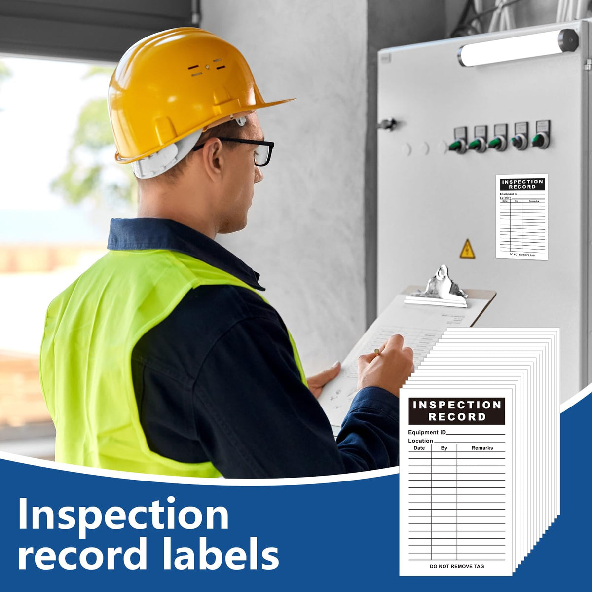 Dunzoom 500 Pack Inspection Record Labels, 5"x 3"