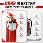 Chunful 50 Set Fire Extinguisher Tags Hole Puncher Numbered Security Ties
