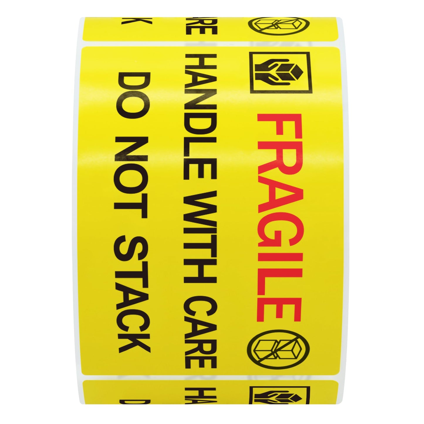 Hybsk 2x3 inch 300pcs Fragile Stickers for Shipping Moving Handle with Care Do Not Stack Yellow Warning Labels (Type 2) Type 2