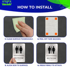 ADASigns Unisex Restroom Sign - 6x9" Brushed Aluminum Braille & Tape