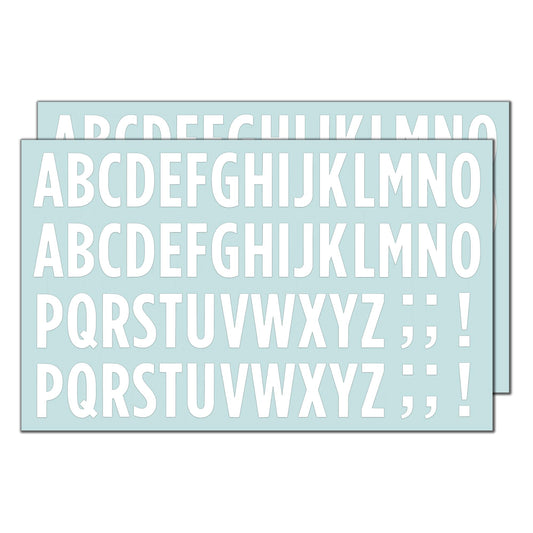 30 Sets, 1 inch - White Vinyl Letter Alphabet Stickers, Self Adhesive Stick on Letters, Waterproof Outdoor Use