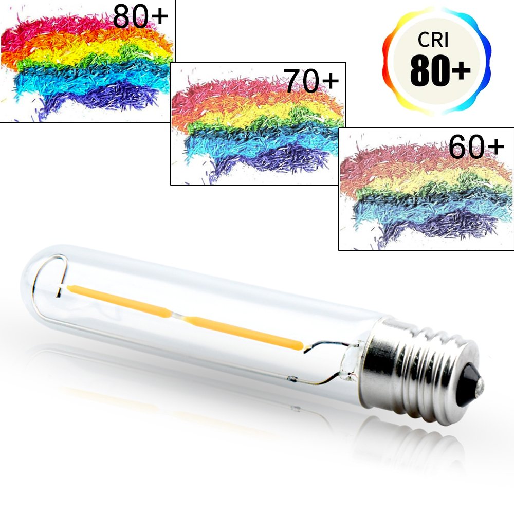 Bonlux LED T6.5 Exit Sign Clear Light Bulbs, 2W E17 Intermediate Base T6.5 LED Appliance Bulb (20W Incandescent Equivalent) for Refrigerator Freezer, Daylight 6000K (4-Pack,E17 Base) 2 Watts - 4 Pack