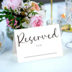 40pcs Reserved Table Signs with Name Line 4x6" Double Sided White 40 pcs