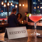 Reserved Table Signs Set of 6 - Heavy Stainless Steel Table Reservation Plates - Durable, Stackable and Waterproof Metal Signs for Restaurants, Hotels, Bars, Cafés, Weddings and Events Design 2