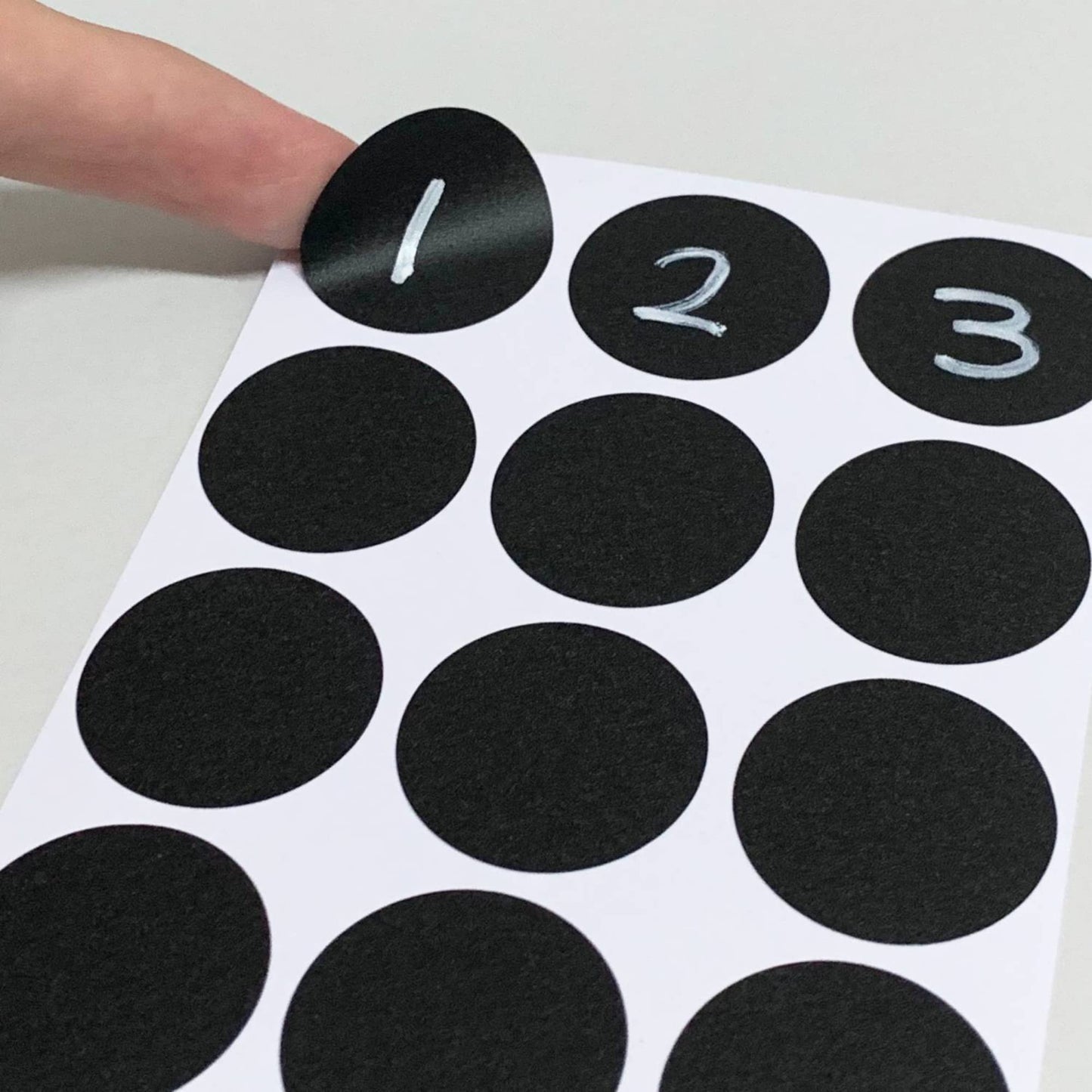 300 Pack, 1" Round Chalkboard Labels Stickers, Erasable and Reusable 1" Diameter