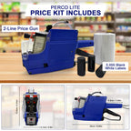 MX-6600 Pricing Tag Gun, 2 Line 20 Bit Pricing Sticker Gun, Labeler-Sticker Maker Machine,Label Maker Kit:1 Price Label Printer Machine, 5 Roll Labels (Blue)