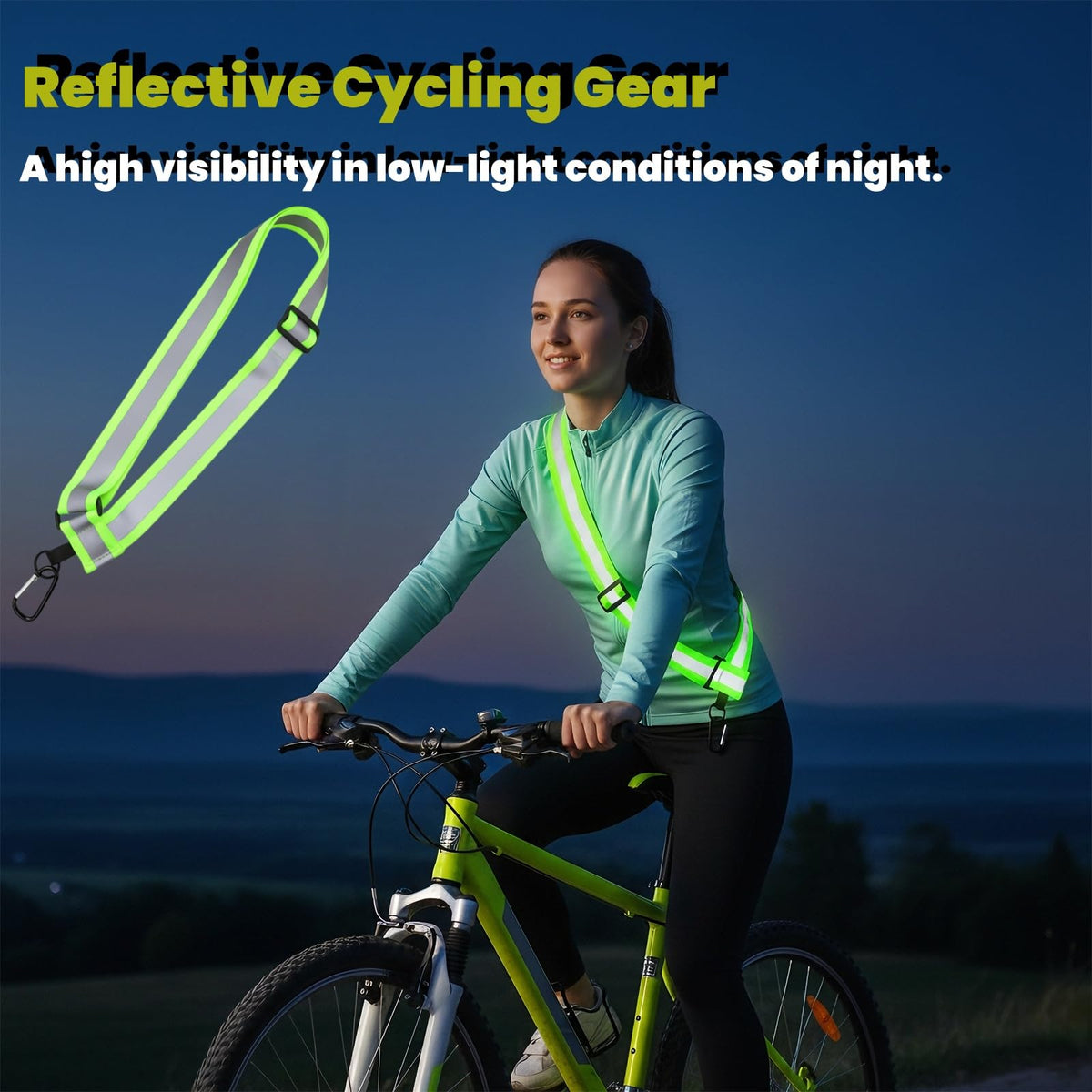 Tlence 10 Pack Reflective Sash for Walking, High Visibility Running Belt at Night, Adjustable Reflective Safety Straps with Clip, Elastic Reflectors Gear for Men Women Biking, Cycling, Dog Walking