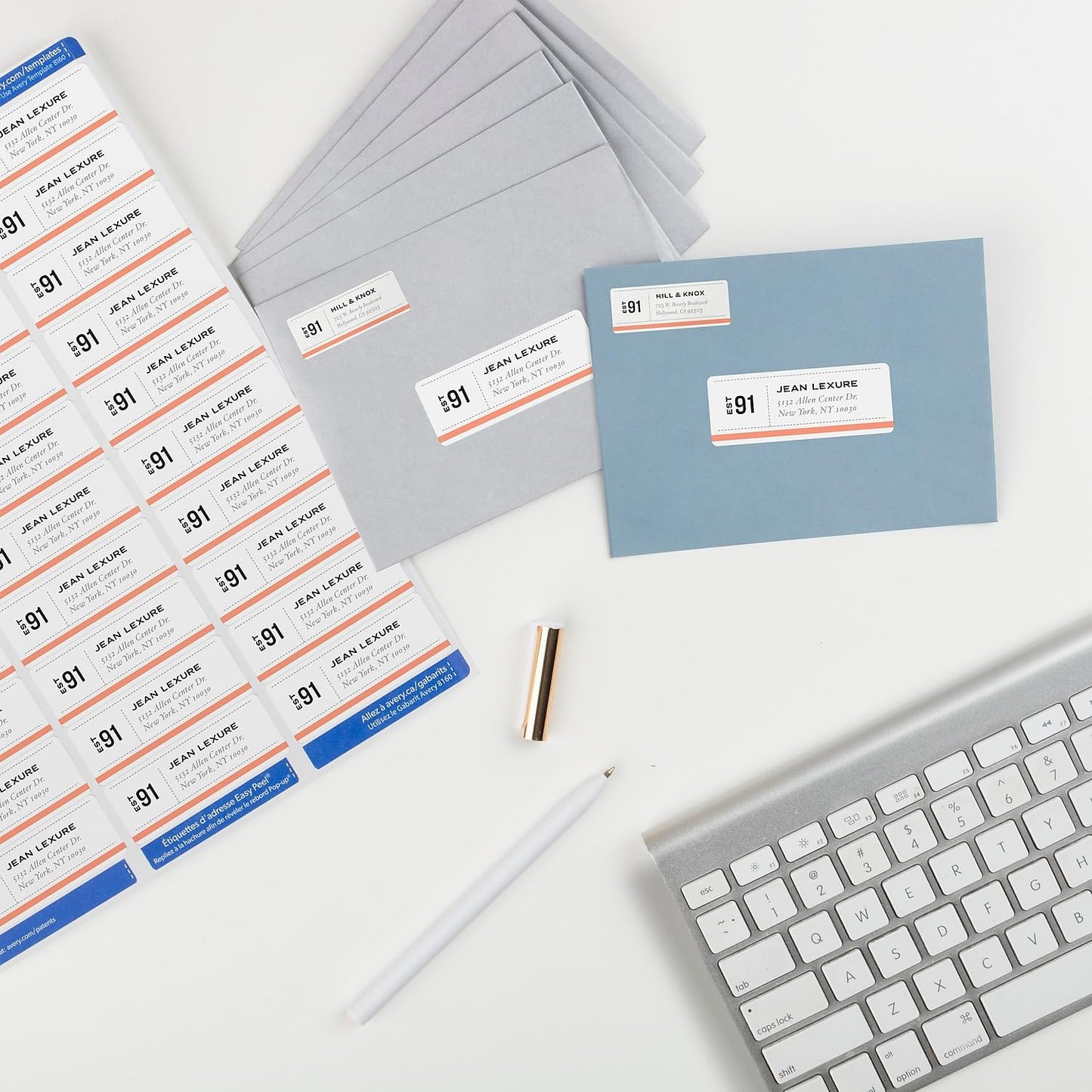 Avery Easy Peel Address Labels, Inkjet Printers, White, 1" x 2-5/8", Box of 750 Labels (08160)